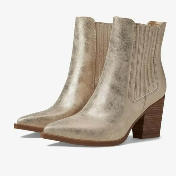 NEW! MIA PRAIRIE GOLD ANKLE BOOTS - Picture 2 of 5